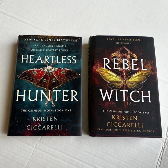 Crimson Moth Heartless Hunter AND Rebel Witch Hardcover Kristen Ciccarelli Book - Picture 1 of 8